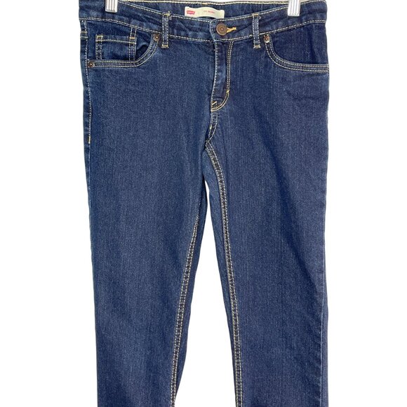 Levi’s Girls 711 Skinny Dark Wash Stretch Jeans 14 Regular - Picture 2 of 11